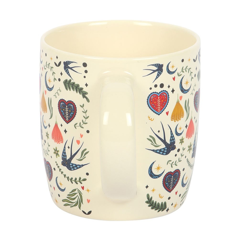 Something Different - Cream Midnight Bloom Print Tasse - Mehrfarben